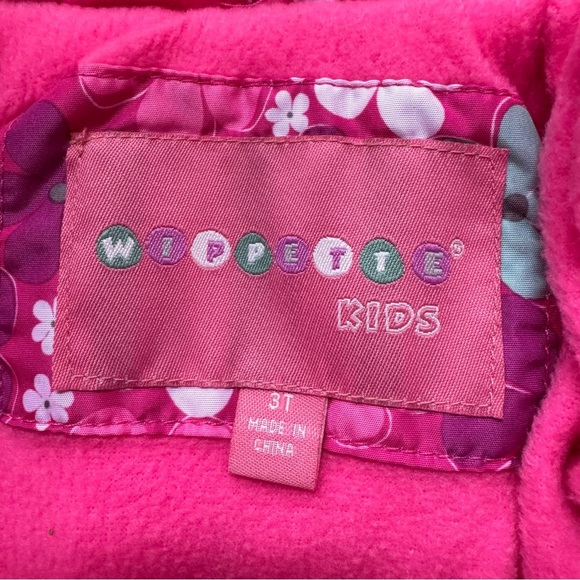 Wippette Floral Pink Jacket Puffer Hooded toddler Girls 3T - Picture 6 of 6